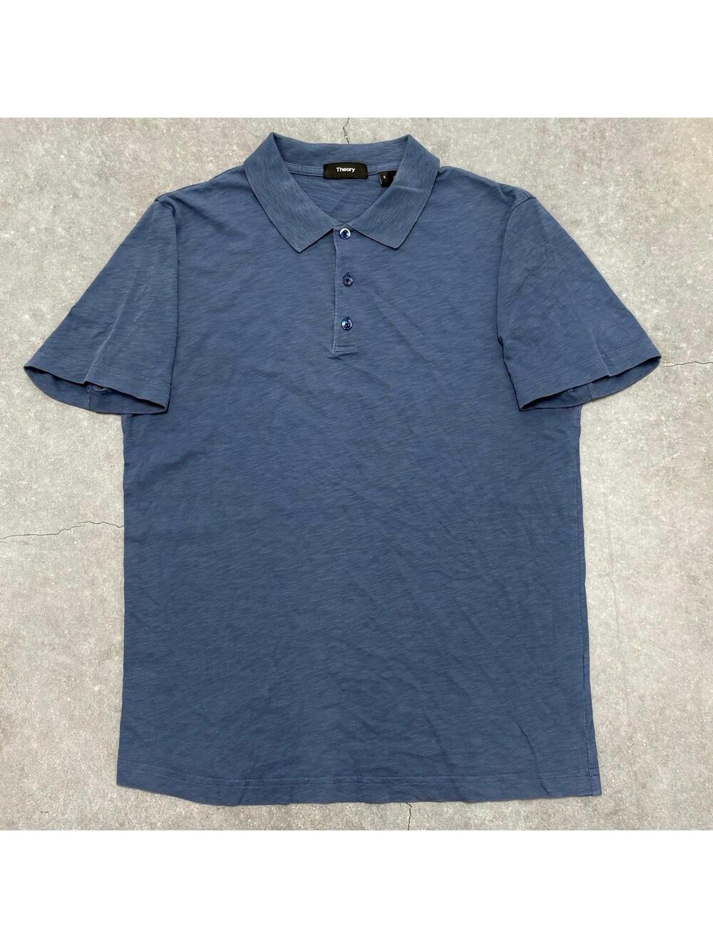 Theory Plain Navy Polo Shirt
